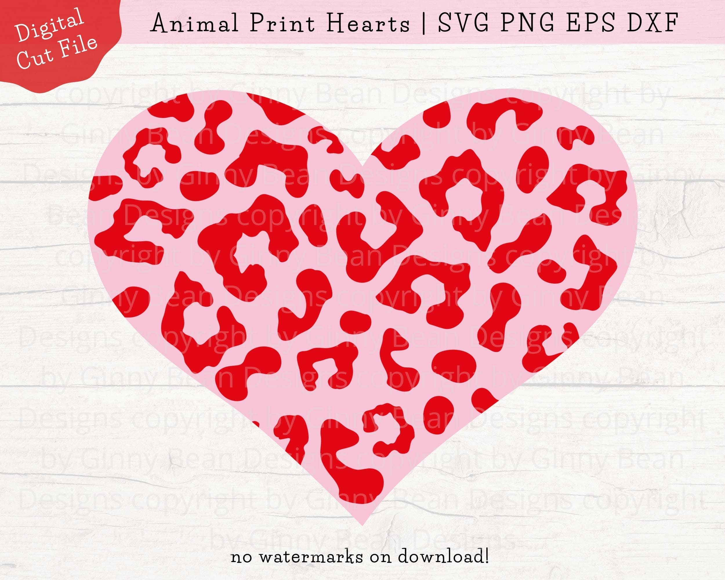 Leopard Heart SVG Bundle Animal Print Hearts SVG Valentines Etsy UK