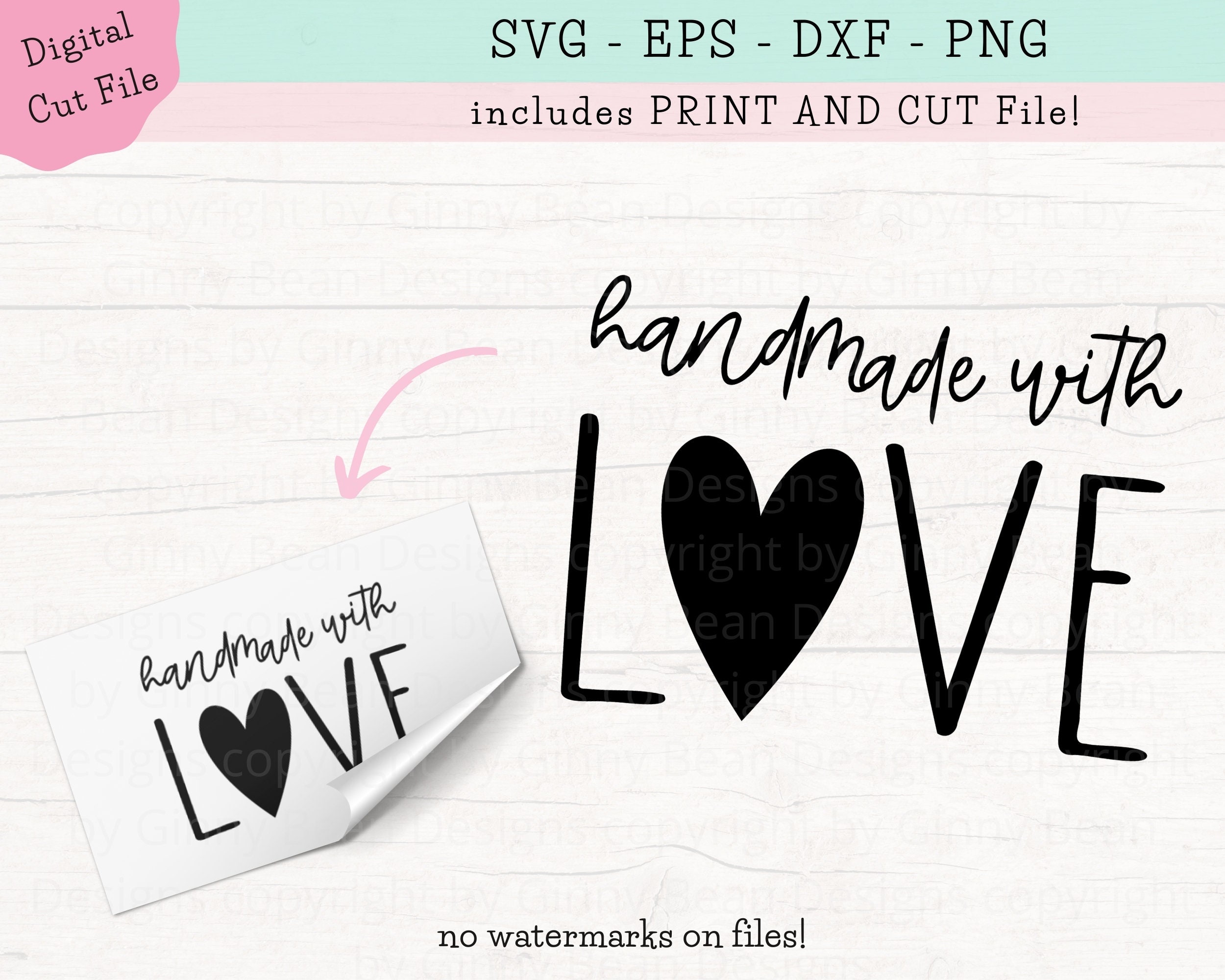 Printable Tags for Handmade Items, Handmade With Love Tags Download,  Handmade Sticker PNG PDF, Handmade Business Cards, Round Tags 2 X 2 