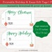 Happy Holidays Tags Printable Merry Christmas Gift Tags - Etsy