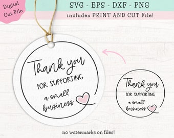 Thank You for Supporting Small Business SVG, SVG for Small Business, Shop Small PNG svg dxf svg, Thank You Small Business Cut Files Download