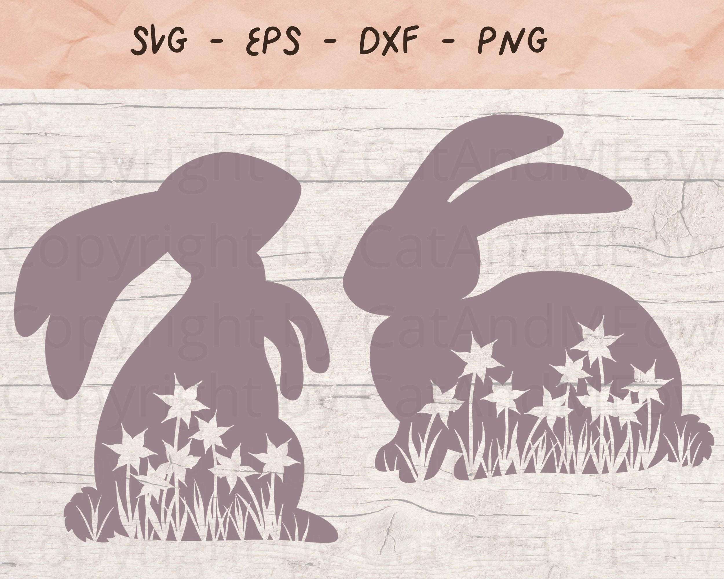 Download Floral Bunny SVG Easter Bunny SVG Easter SVG Spring Floral | Etsy