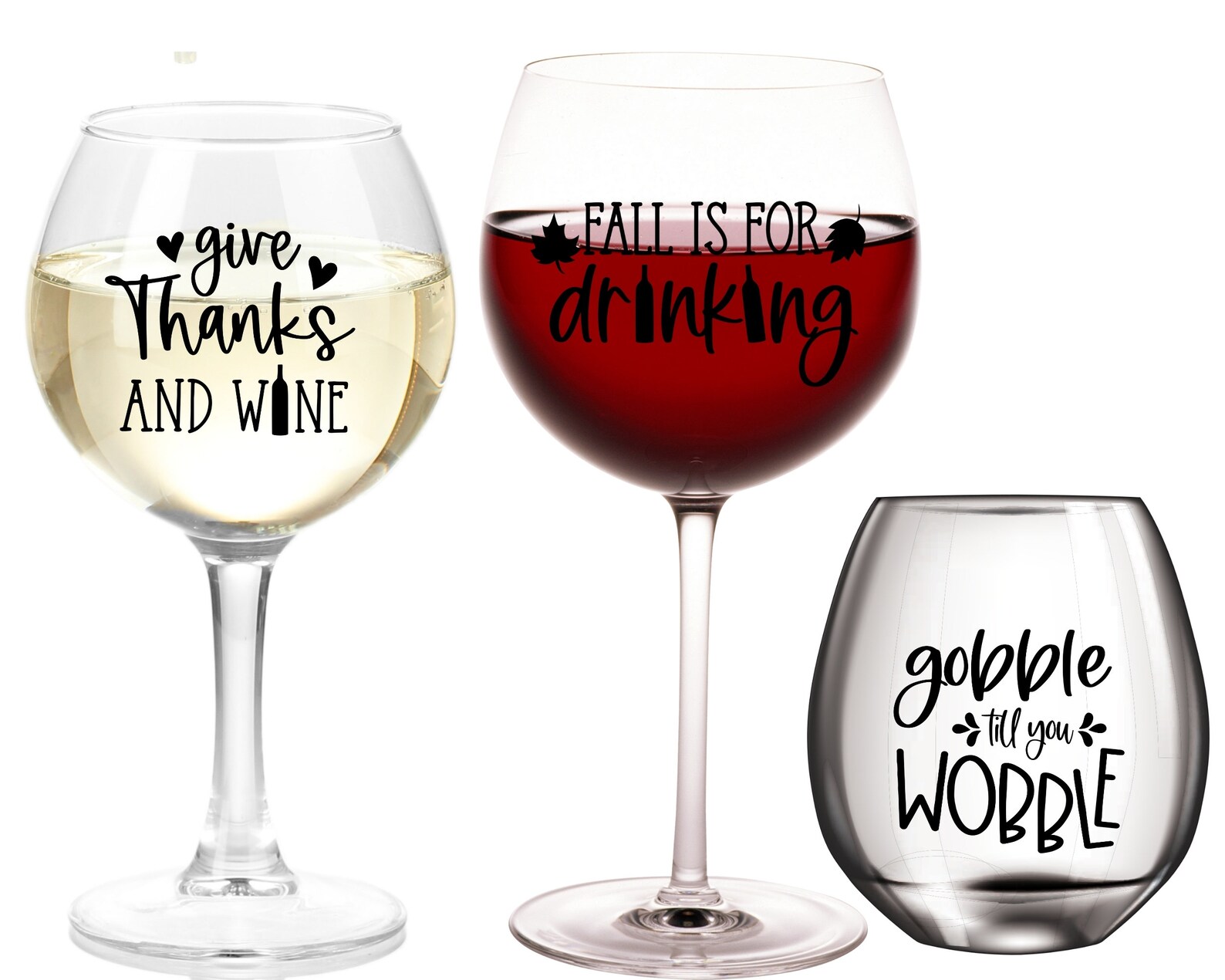 Fall Wine SVG, Thanksgiving Wine SVG, Fall Wine Glass SVG, Wine Tumbler