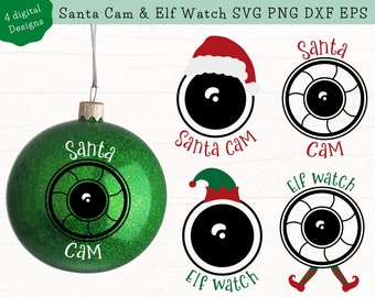 Santa Cam SVG, Elf Watch SVG, Christmas Ornament SVG, Christmas Svg Bundle, Santa Cam Png, Digital Download, Svg Eps Dxf Png