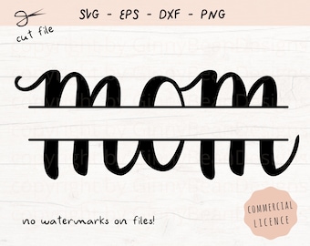 Mom Name Frame SVG, Mom Tile SVG, Split Mom Monogram SVG, Mom Name Png, Mom Split Wording, Cut File for Cricut Silhouette, Svg Png Eps Dxf