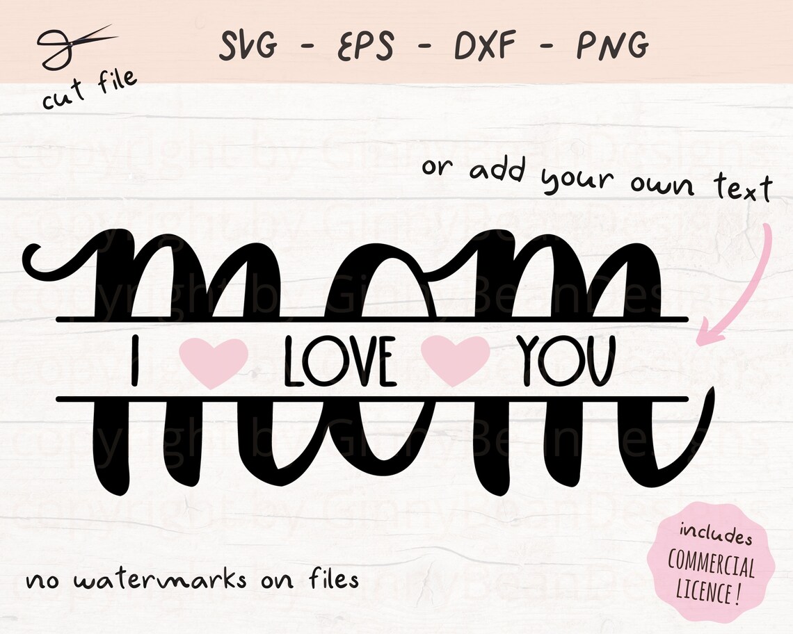 Download I Love You Mom SVG Mom Monogram SVG Split Mom Word SVG Mom ...