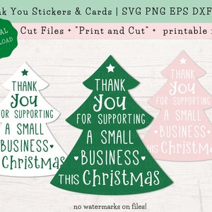 Christmas Packaging Stickers PNG SVG, Small Business Sticker Printable, Thank You Business Tags, Christmas Mail Stickers Download, Print+Cut