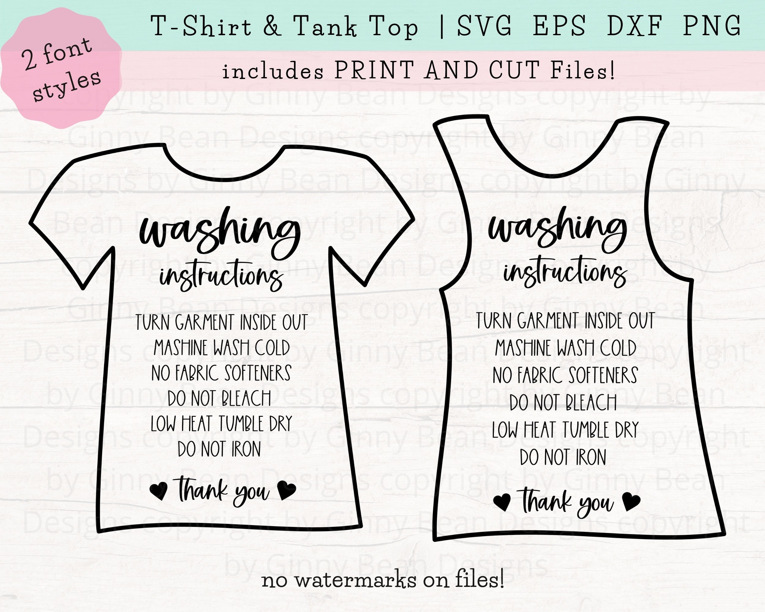 shirt care instructions svg t shirt care cards svg shirt etsy