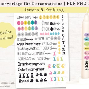 GERMAN Digital Candle Tattoos for Easter & Spring