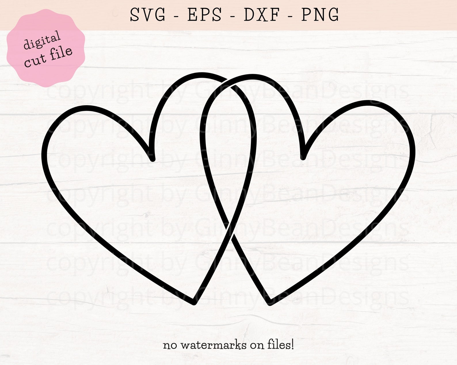 Wedding Hearts SVG, Double Hearts SVG, Valentines Hearts Svg, Wedding ...
