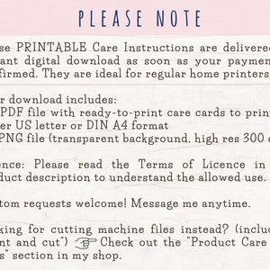 Printable Tumbler Care Cards, Skinny Tumbler Care Instructions, Cold Cup Care Cards, Cup Care Cards Download, PDF & PNG image 3