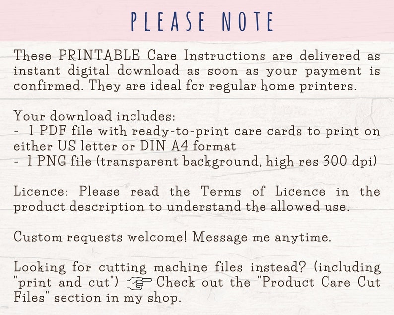 Printable Tumbler Care Cards, Skinny Tumbler Care Instructions, Cold Cup Care Cards, Cup Care Cards Download, PDF & PNG image 3
