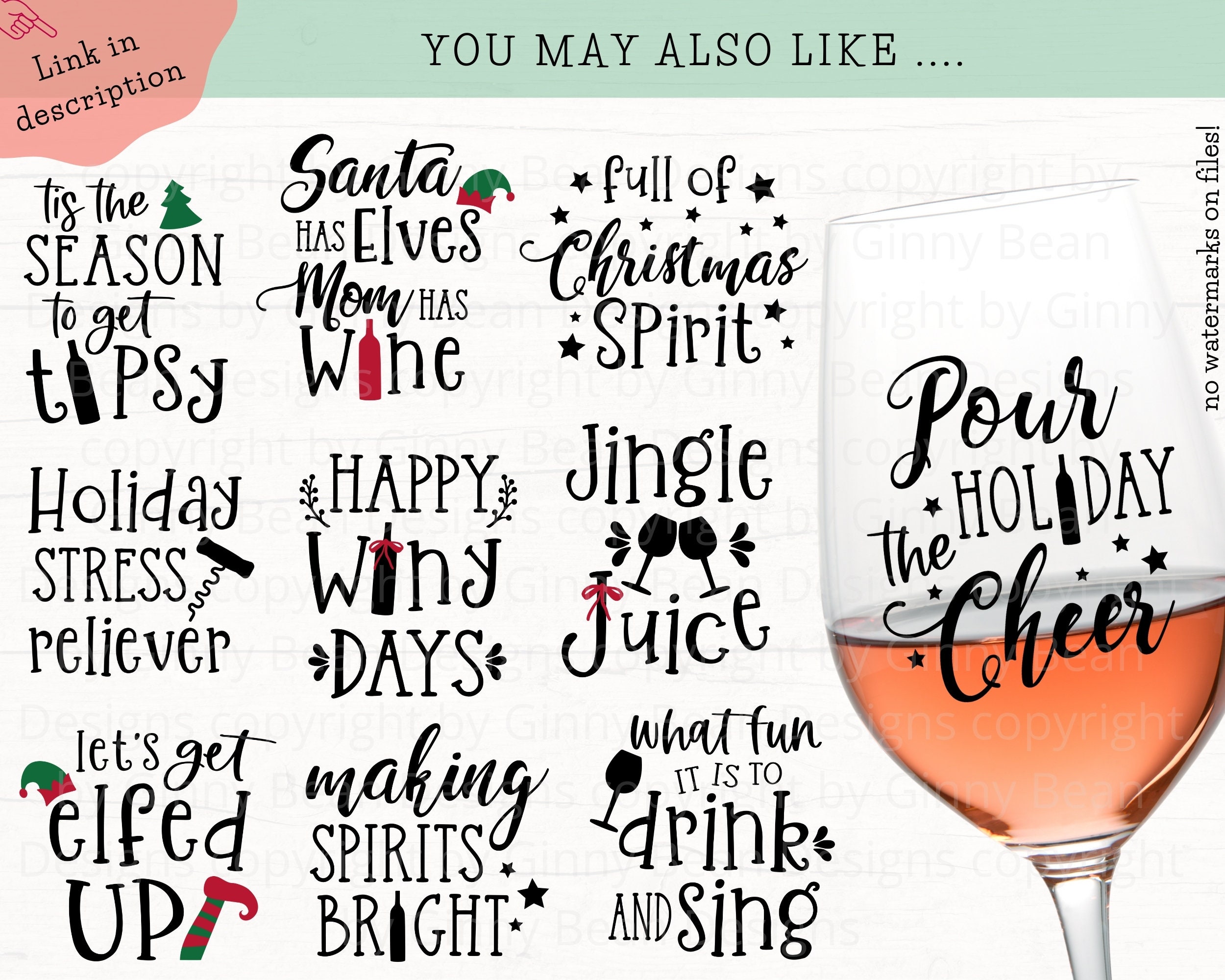 Christmas Wine Bag SVG Christmas Wine SVG Bundle Holidays | Etsy