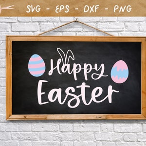 Happy Easter SVG, Happy Easter Sign SVG, Happy Easter PNG, Easter Bucket svg, Easter Egg cut files for Cricut Silhouette, Digital Download