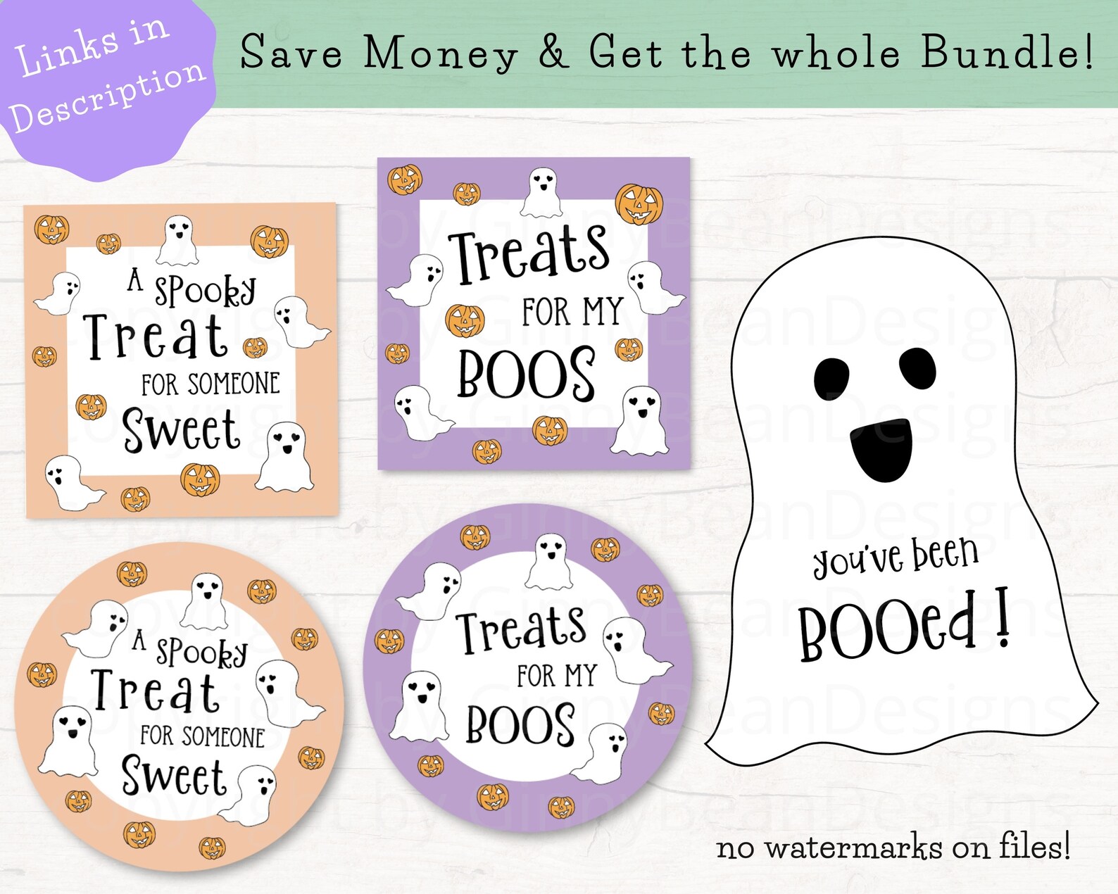 PRINTABLE You've Been Booed Tags, Kids Halloween Tags, Black and White ...