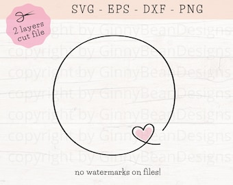 Circle Frame SVG, Heart Frame SVG, Heart Wreath SVG, Heart Wreath Png, Round Frame Svg, Monogram Heart Svg, Monogram Circle Svg, Cut Files