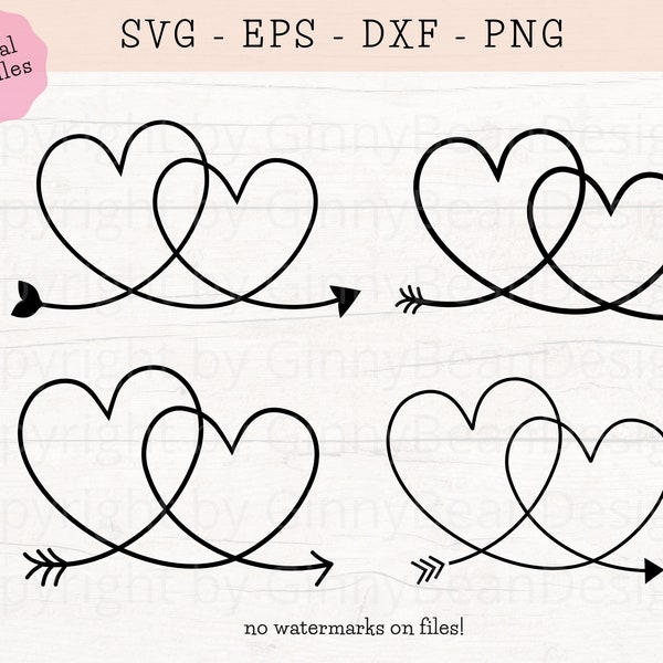 Double Heart Svg - Etsy