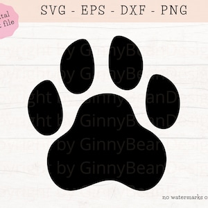 Paw Print SVG, Dog Paw SVG, Cat Paw SVG, Pet Paw Download, Paw Print Png, Paw Png, Digital Cut Files, Svg Png Eps Dxf, Commercial Licence
