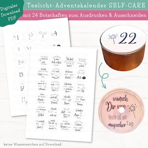 DIY Teelicht-Adventskalender DEUTSCH, druckbares PDF