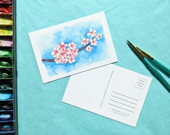 Acquerello Cherry Blossoms Postcards, Sakura, Spring Flowers / Hand Painted Print / confezione da 10 (4,5x6,25 pollici)