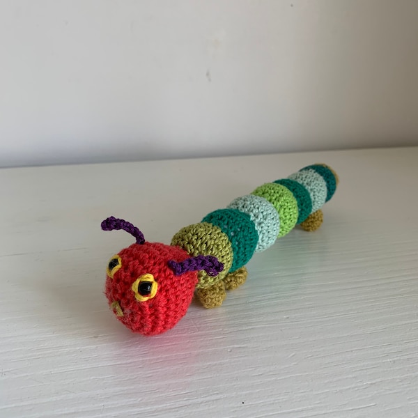 Rasseln Rasseln Ramelaar - Die hungrige Catterpillar / Rupsje nooitgenoeg, Mais oder Banane. Perfekte Sbaby-Geschenk!