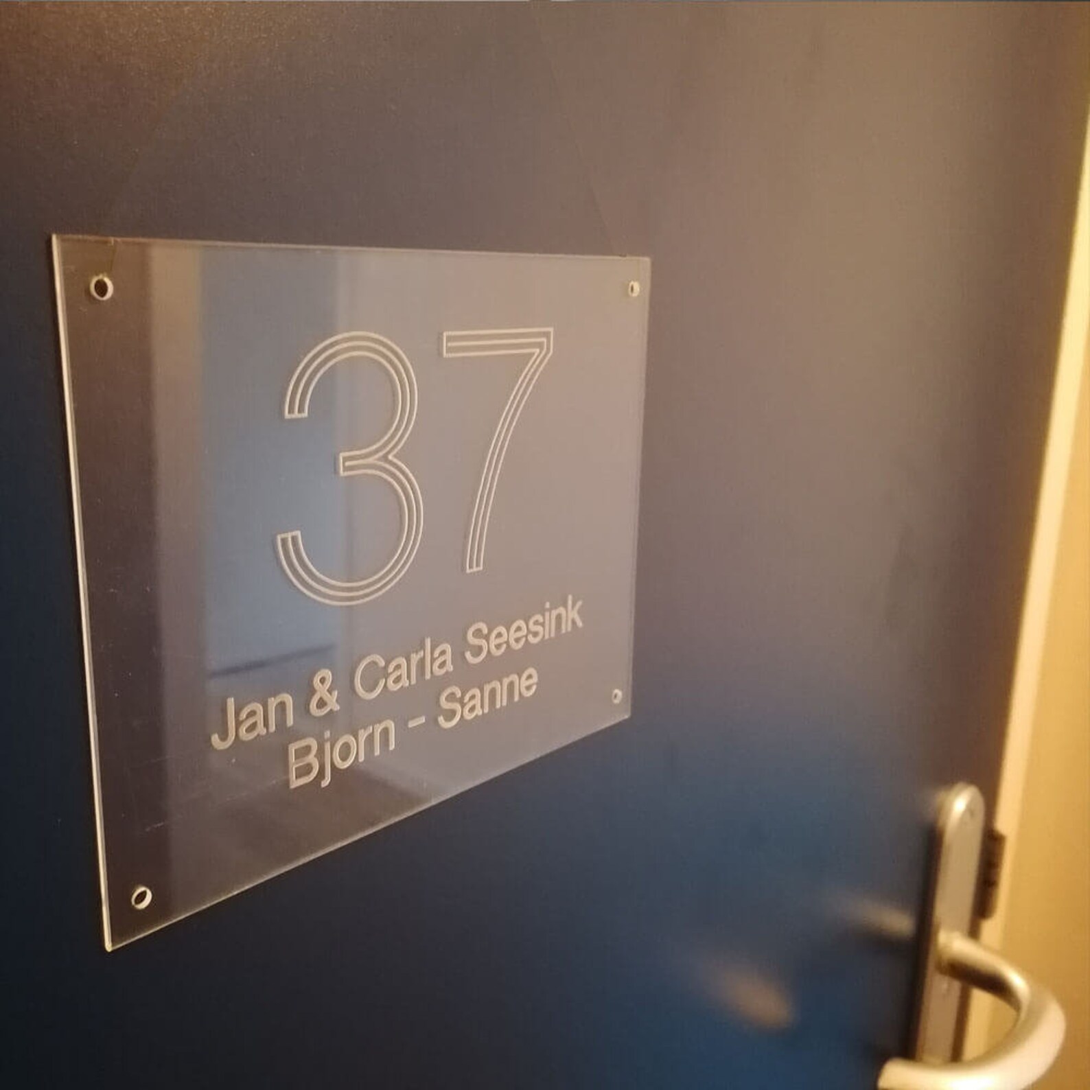 Plexiglas Front Door Nameplate With or Without House Number Etsy