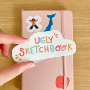 Hässliches Skizzenbuch Aufkleber glänzend hochwertiger Vinyl Aufkleber Inspiration Künstler Skizzenbuch Aufkleber kein Druck lustige Aufkleber