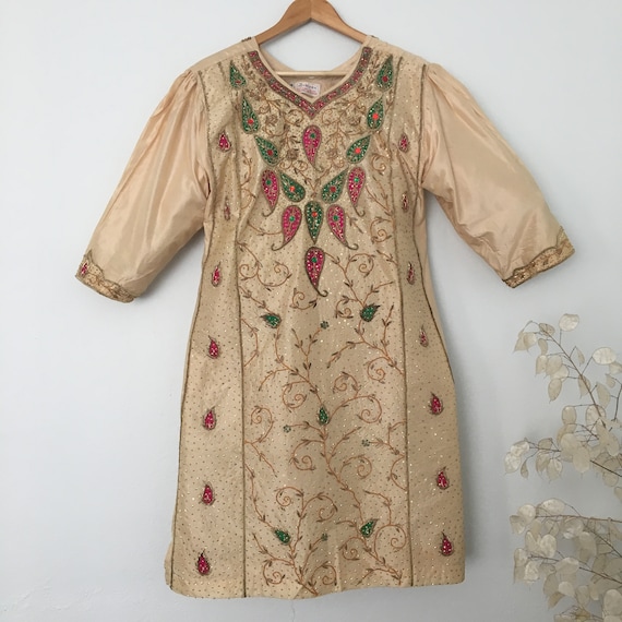 Vintage Indian Handmade Silk Kaftan