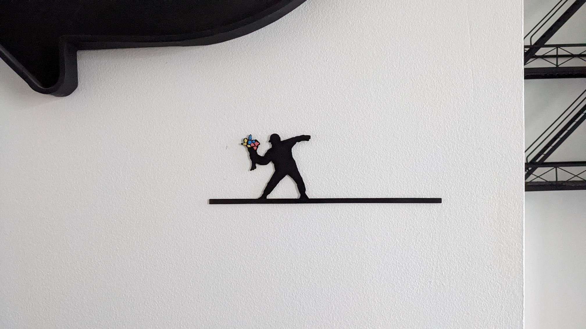 Décoration Murale Banksy Lanceur de Fleurs