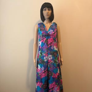 70&#39;s Bard&#39;s Floral Palazzo Jumpsuit