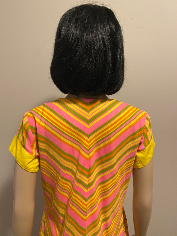 Vintage Multicoloured Striped Dress - image 7