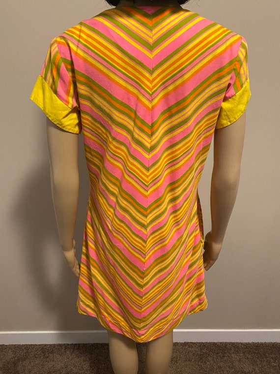 Vintage Multicoloured Striped Dress - image 6
