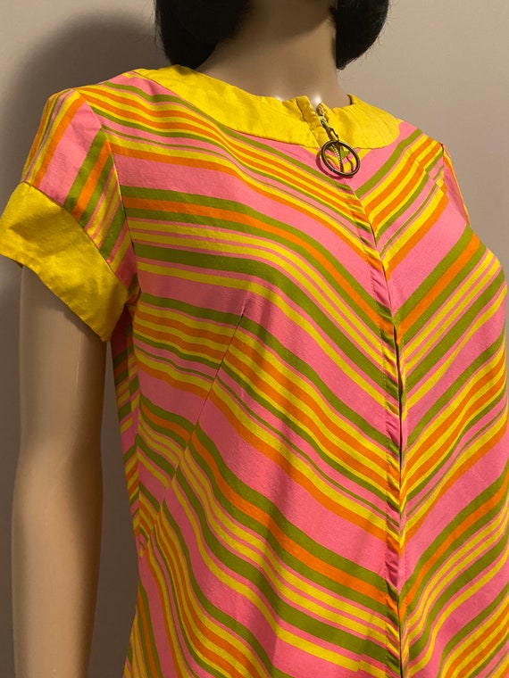 Vintage Multicoloured Striped Dress - image 3