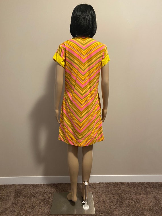 Vintage Multicoloured Striped Dress - image 5