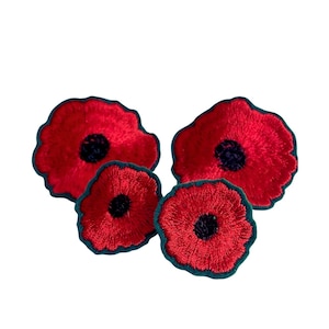 Freimaurer Poppy Anstecker – zwei Größen - gesticktes Mohnblumen Abzeichen aus Filz, Symbol der Erinnerung, Geschenkidee für Brüder
