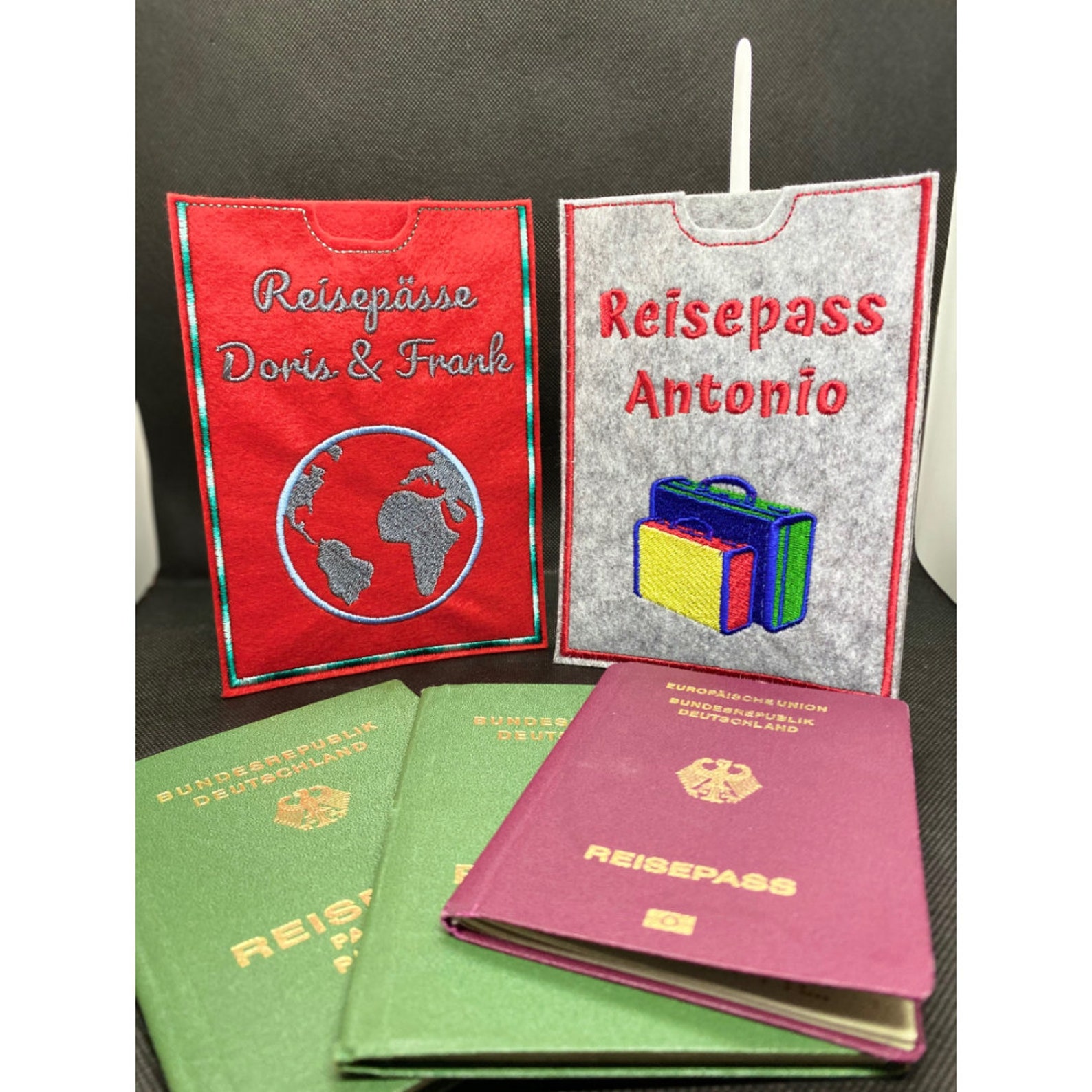 Personalised Passport Cover Felt Unique Various Motifs Etsy