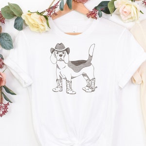 Cowboy Beagle Shirt, beagle owner gifts, beagle lover, cowboy gifts, western shirt, cute gifts, beagle mom, hound dog shirt, pet owner gift