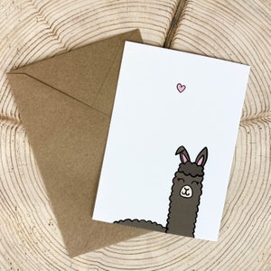 Alpaka Love Postkarte A6, Ich liebe dich, Freundschaft, Herz, Einfach so, Alpakaliebe, Valentinstag