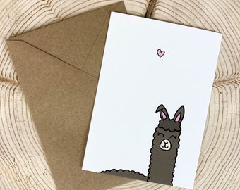 Alpaka Love Postkarte A6, Ich liebe dich, Freundschaft, Herz, Einfach so, Alpakaliebe, Valentinstag