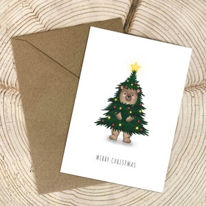 Weihnachtsbaum mit Bär Postkarte DIN A6
