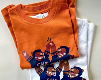 KIDS' "Hi-Five Bear" T-shirt, Chicago Sports Gift, Chicago Football Fan