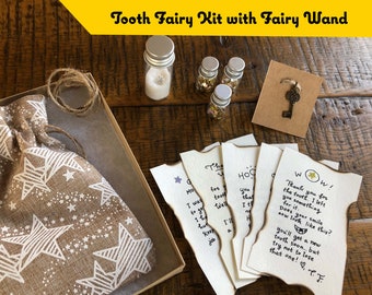 Tooth Fairy Kit with Hand-Fairywritten Notes and Wand!