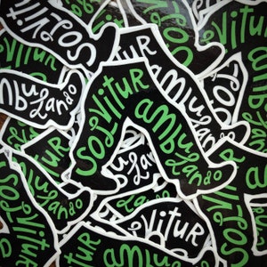 Solvitur Ambulando Sticker: Latin Quote, Waterproof Vinyl Decal
