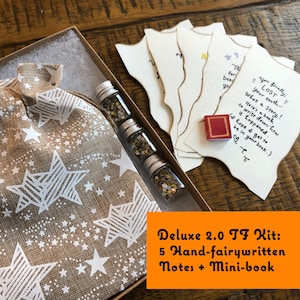 Deluxe 2.0 Tooth Fairy Kit with 5 Hand-Fairywritten Notes and Mini-book