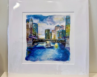 Chicago River, 12" x 12" Print