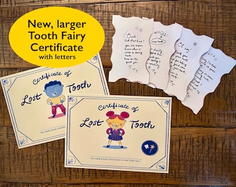 A PERSONALIZED GIRL/BOY Lost Tooth Certificate with more Hand-Fairywritten Notes!