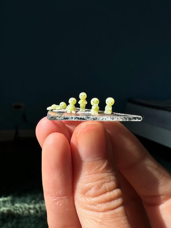 made to order:) micro smiski handmade figurine | miniature glow in the dark charm | clay friend