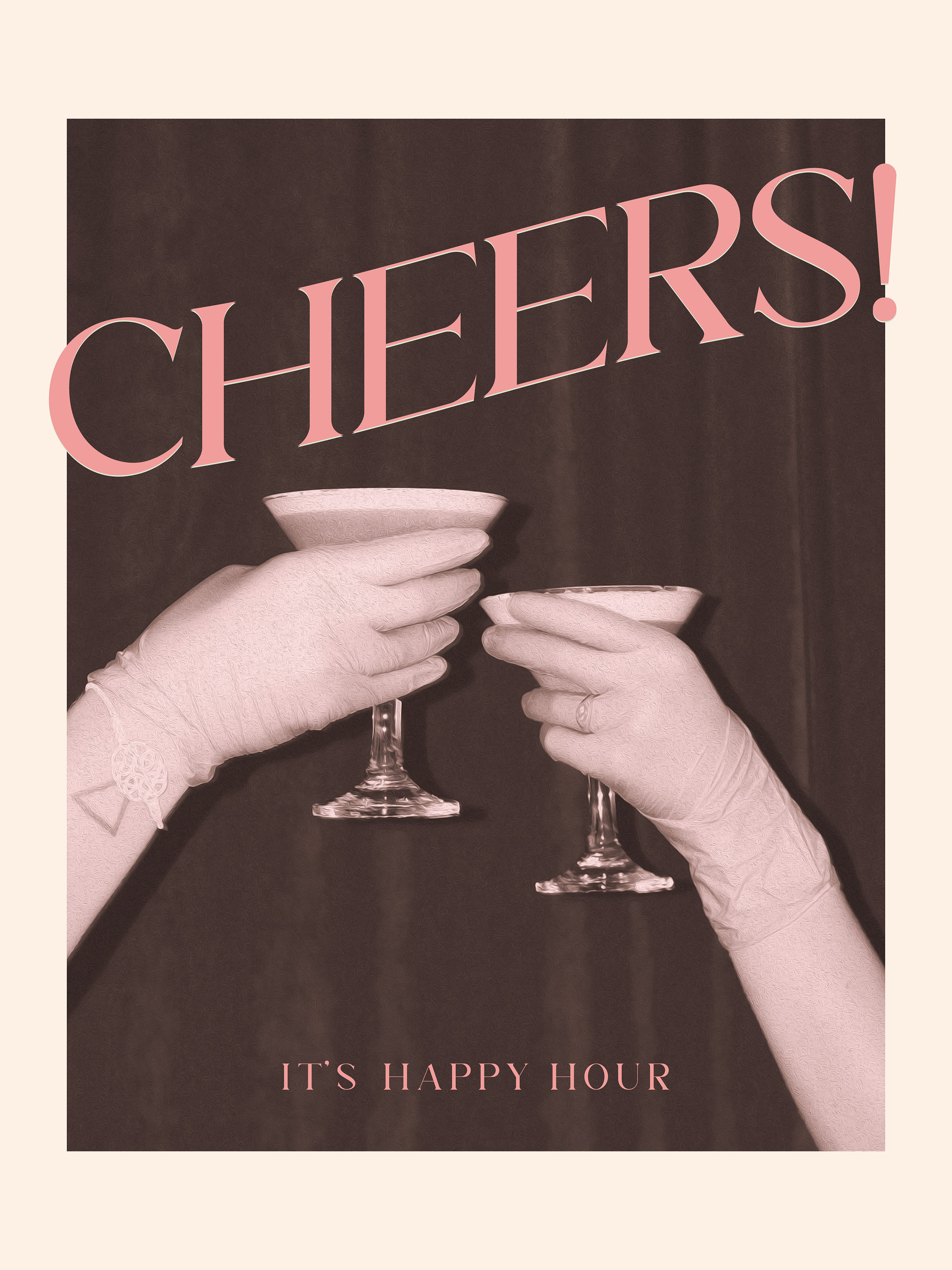 Cheers! Poster | Digital Download Poster, Trendy Bar Cart Poster, Pink ...