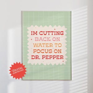 Dr. Pepper Poster | Digital Download, Preppy Dorm Poster, Green Retro Wall Art, Preppy Stuff, Dopamine Decor, Dr. Pepper, Digital y2k Poster