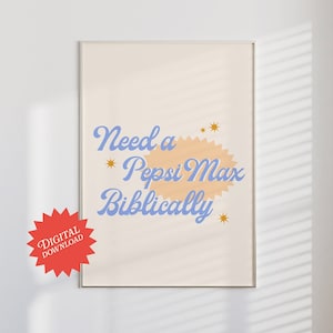 Need a Pep Max Bibically Poster | bar cart prints, bar cart accessories, cheers print, pepsi print, dopamine decor, sorority wall art