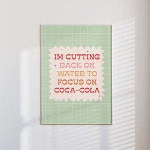Coca Print | Matte Vertical Posters, Preppy Dorm Poster, Green Retro Wall Art, Trendy Wall Print, Diet Coke Art, Printed y2k Posters